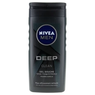 Nivea Men Deep Clean 3-in-1 douchegel voor gezicht, lichaam en haar met kleipoeder, 250 ml