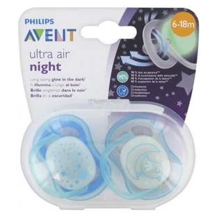 Smoczki ortodontyczne Avent Ultra Air Nighttime 2, 6–18 miesięcy