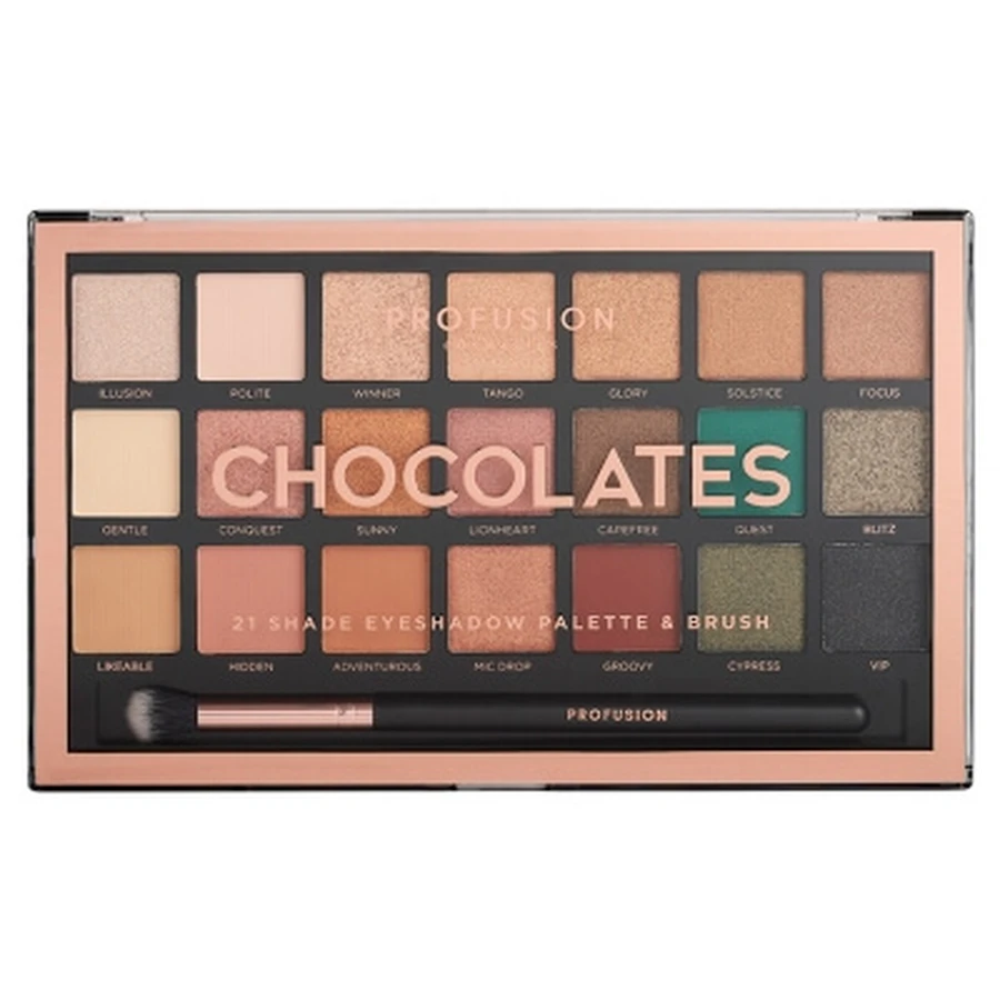 Profusion Cosmetics Chocolates oogschaduwpalet, 21 tinten