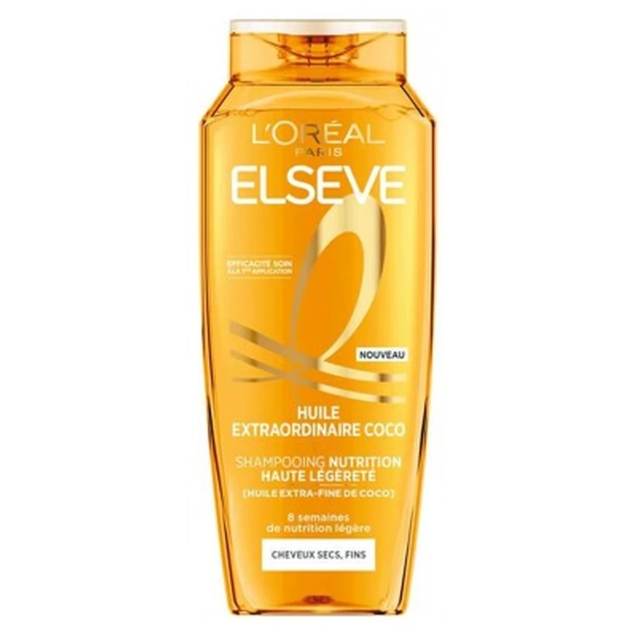 L'Oréal Paris Elseve Ulei Extraordinar de Nucă de Coco Șampon Nutritiv cu Textură Foarte Ușoară 250 ml