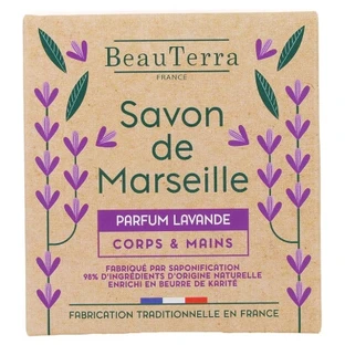 BeauTerra Solid Marseille Soap, Lavender, 100 g