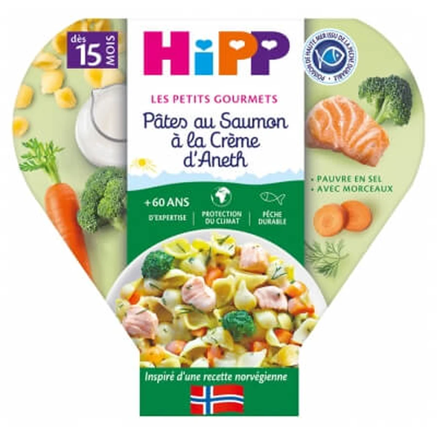 HiPP Les Petits Gourmets Nudeln mit Lachs und Dillcreme, ab 15 Monaten, 250 g