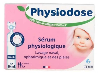 Physiodose steriele zoutoplossing, 30 plantaardige flacons voor eenmalig gebruik, 10 ml