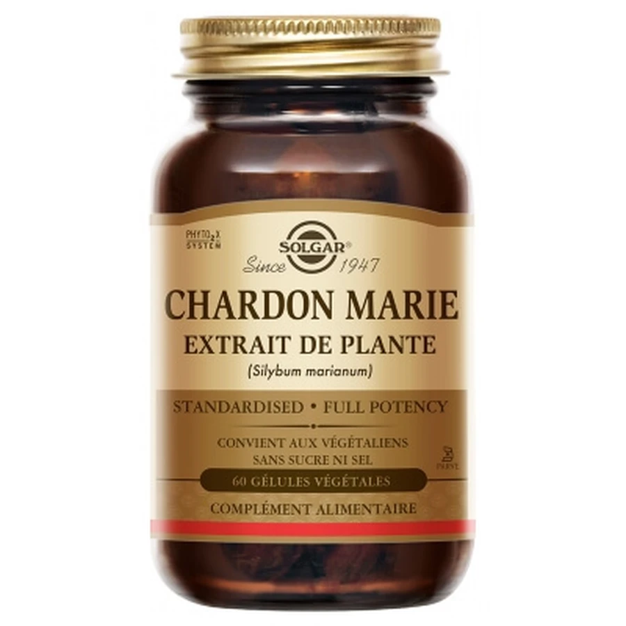 Extracto vegetal de cardo mariano de Solgar, 60 cápsulas vegetarianas