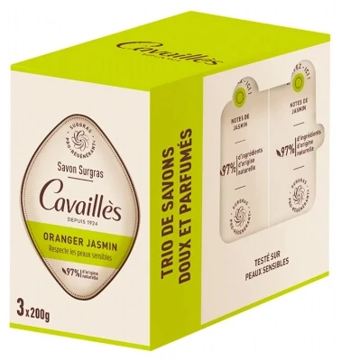 Cavaillès Vochtinbrengende zeep met sinaasappel en jasmijn, 3 x 200 g