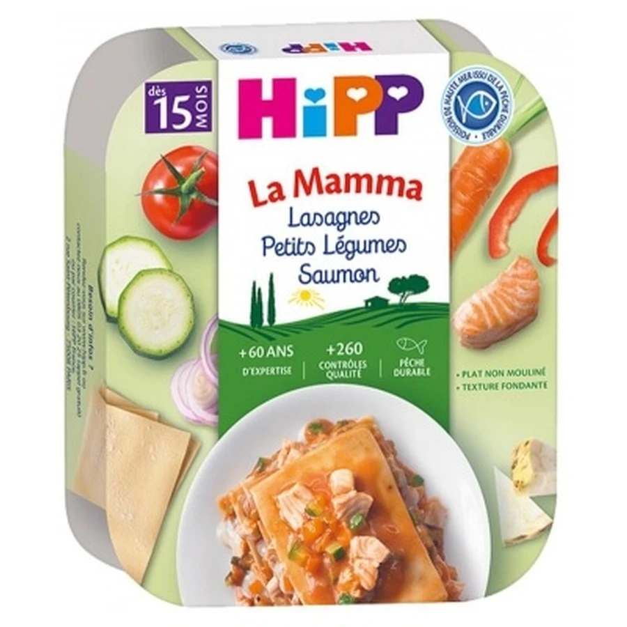 HiPP La Mamma Lasagna with Baby Vegetables and Salmon, for ages 15 months and up, 250 g