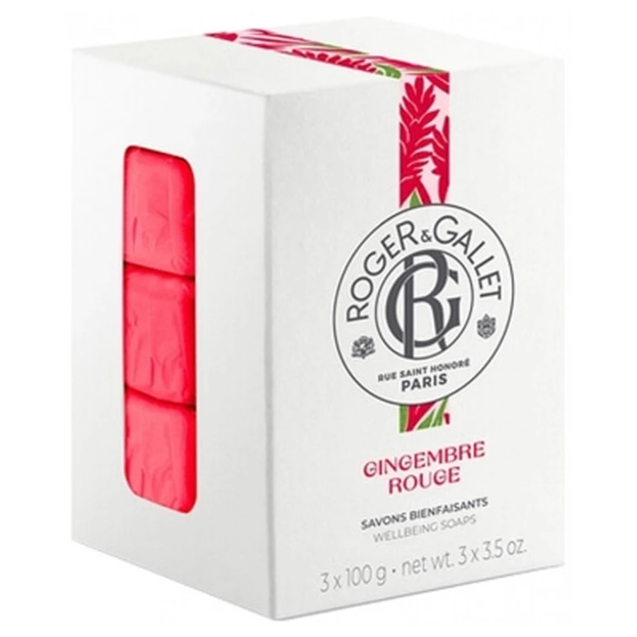 Roger & Gallet Gingembre Rouge – 3 săpunuri cu proprietăți benefice, câte 100 g fiecare