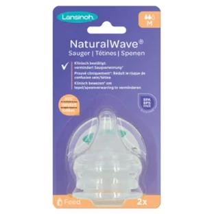 Lansinoh Natural Wave 2 Teats, Medium Flow