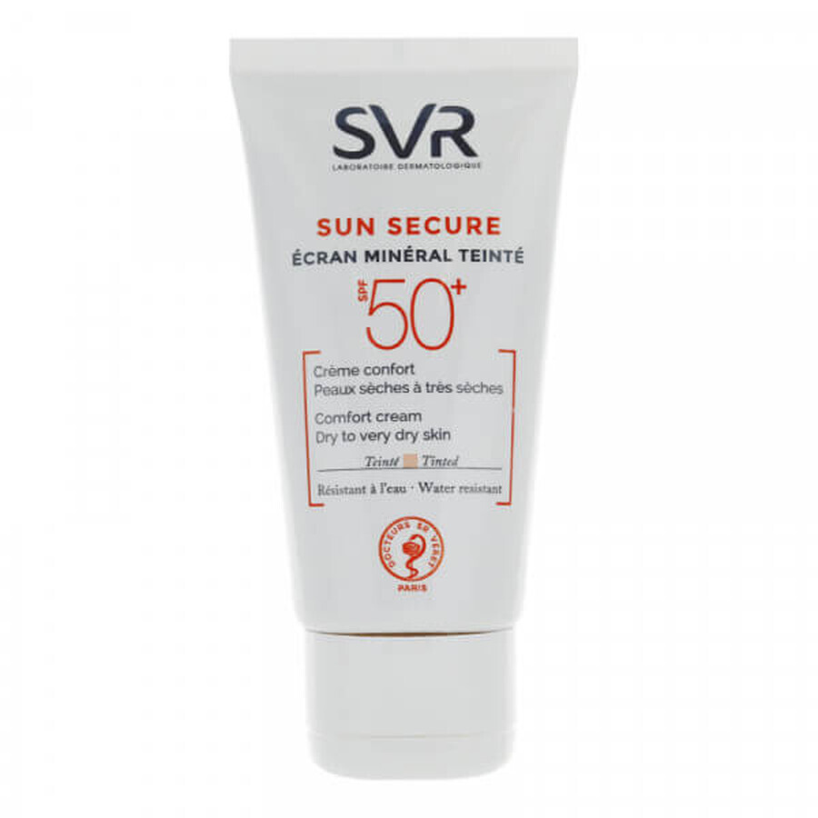 Sun Secure Mineral Screen Tinting Cream pour peaux sèches et très sèches SPF 50+, 50 ml, SVR