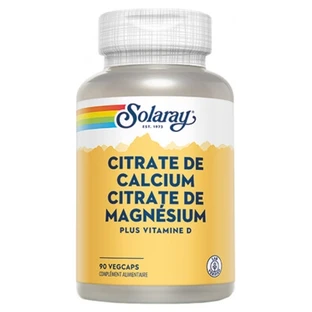 Solaray Citrate de Calcium Citrate de Magnésium 90 Vitamine D Capsules Végétales