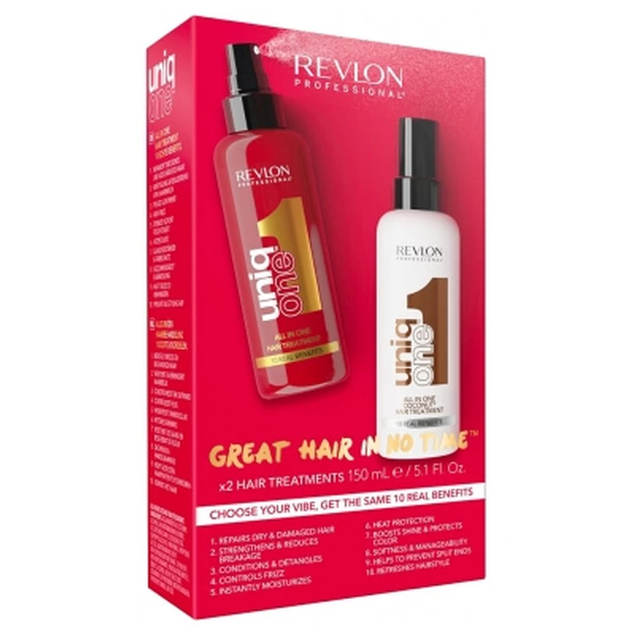 Revlon Professional UniqOne alles-in-één haarbehandeling 150 ml + alles-in-één haarbehandeling met kokosgeur 150 ml