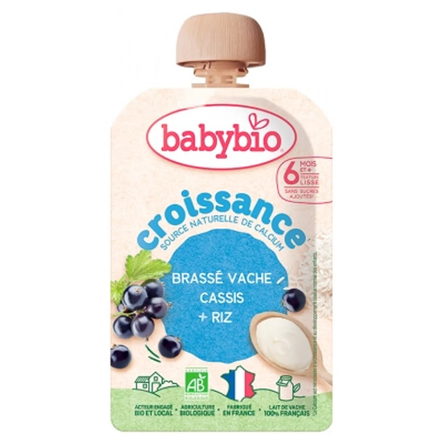 Babybio Growth Blend: koemelk, zwarte bessen en rijst — vanaf 6 maanden — biologisch — fles van 100 g