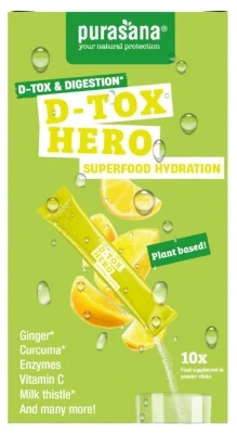 Purasana Superfood Hydration D-Tox Hero 10 staafjes