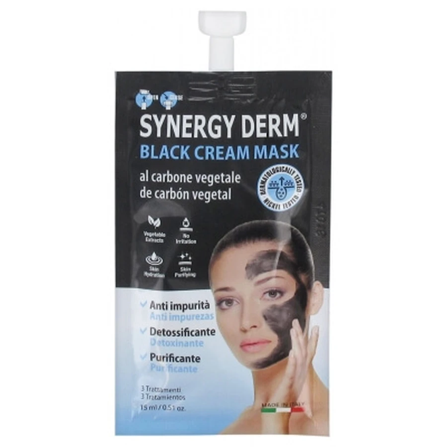 Mascarilla en crema Incarose Synergy Derm Black con carbón vegetal, 15 ml