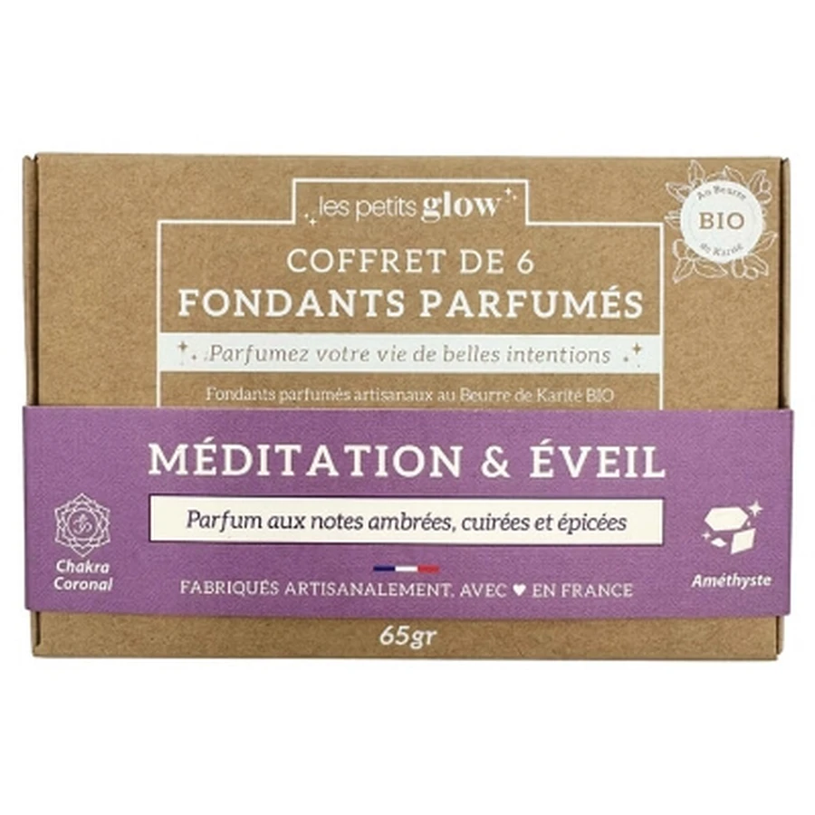 Set de regalo «Les Petits Glow» de Natura Square: 6 pastillas perfumadas orgánicas para derretir —Meditación y despertar— 65 g