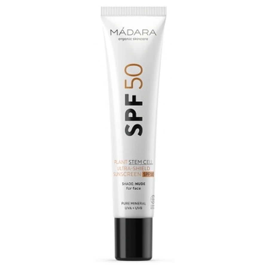 Crema solare per il viso con cellule staminali vegetali Mádara SPF 50, 40 ml