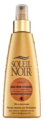 Soleil Noir met vitamines verrijkte droge olie voor een intense bruining, 4 verstuivingen, 150 ml