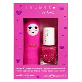 Set de bálsamos labiales Inuwet Mini de 3,5 g (cereza) + esmalte de uñas perfumado a base de agua de 5 ml (fresa)