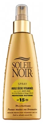 Soleil Noir met vitamines verrijkte droge olie SPF 15 spray, 150 ml