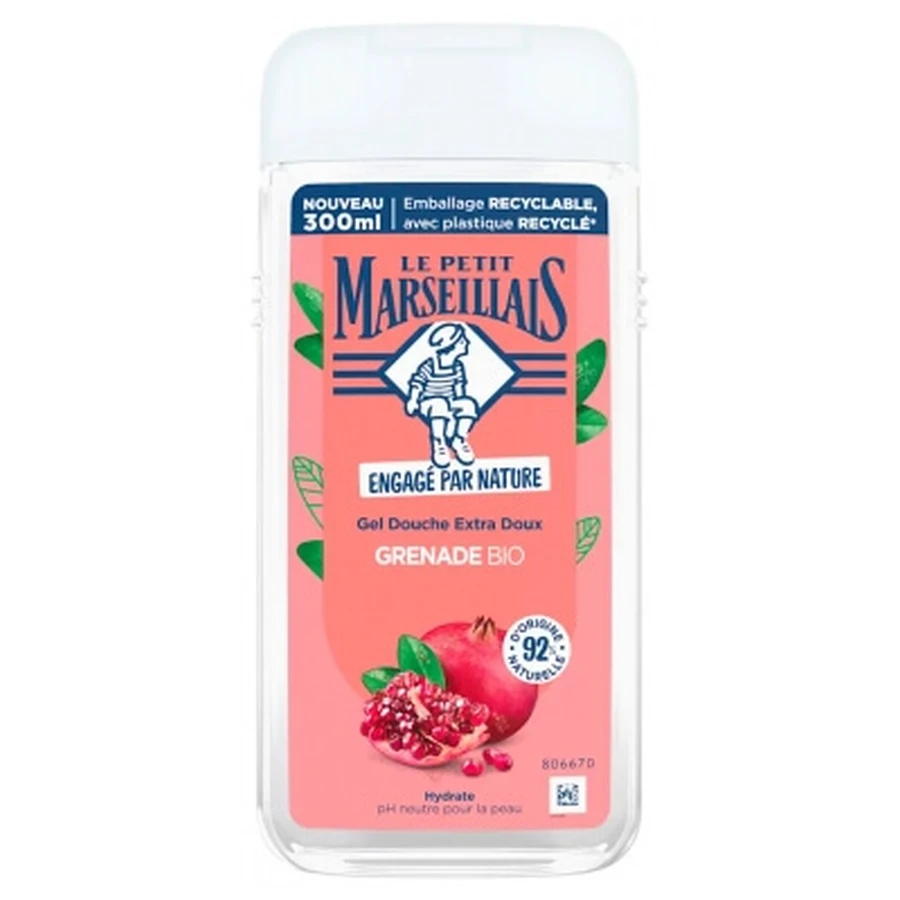 Gel de ducha «Extra Suave» con granada ecológica de Le Petit Marseillais, 300 ml