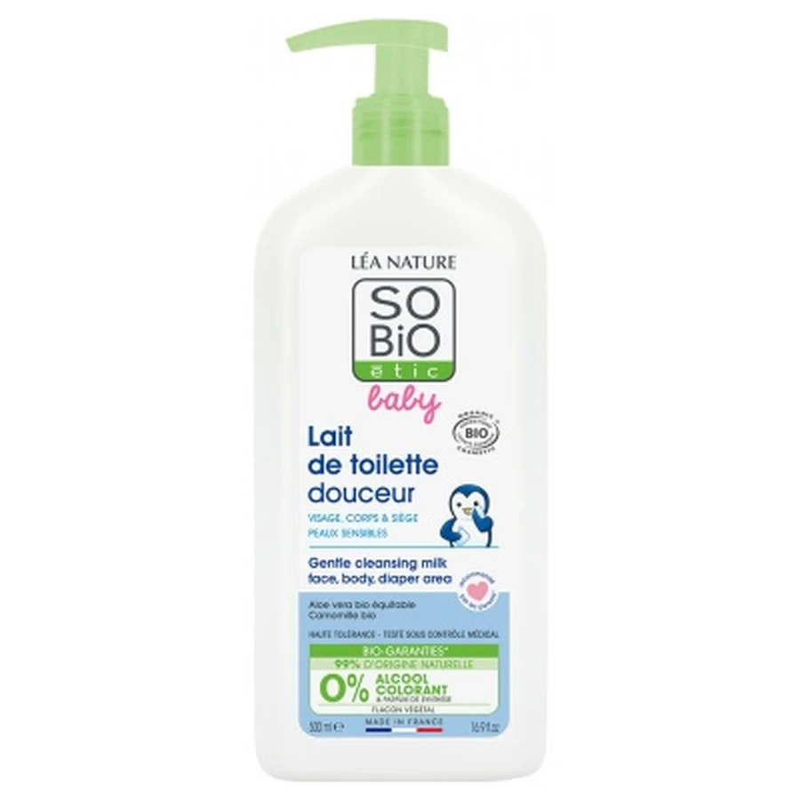 Léa Nature SO BIO étic Baby: Leche limpiadora suave ecológica para bebés, 500 ml