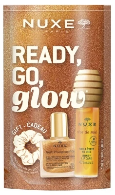 Nuxe Rêve de Miel Honing-lippenbalsem 10 ml + Huile Prodigieuse Gold 10 ml + een gratis scrunchie