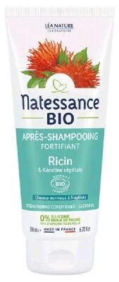 Natessance Versterkende Conditioner met ricinusolie en biologische plantaardige keratine, 200 ml