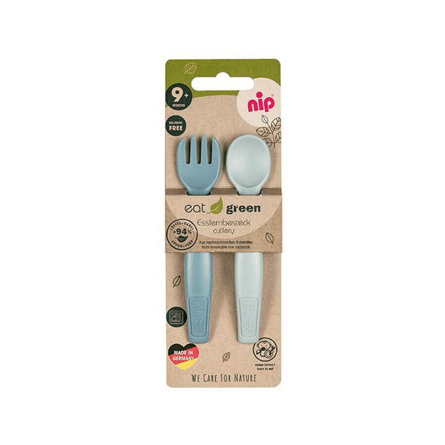 Eat Green Baby-Besteck, Löffel und Gabel, 9 Monate +, Nip