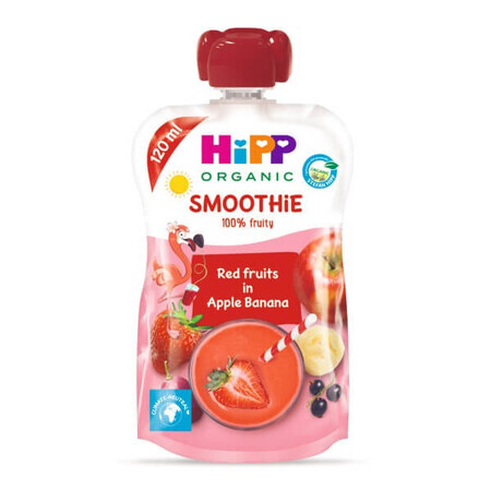 Smootie aux fruits rouges, pommes et bananes, 120 ml, Hipp