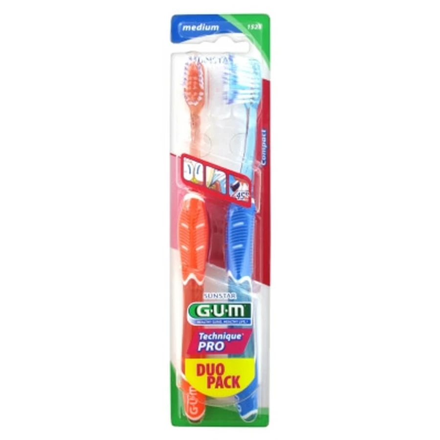 GUM Technique Pro Duo Pack 2 Brosses à Dents Médium 1528