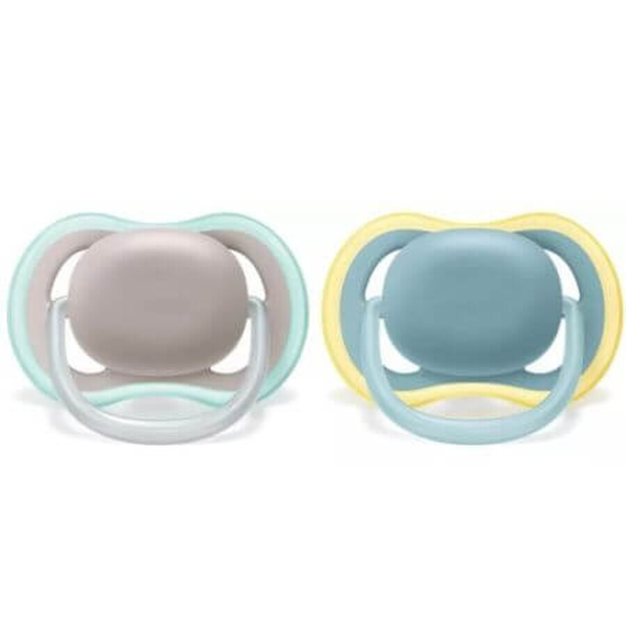 Philips Avent Ultra Air Soothers, +18 months, Grey and Blue, SCF349/01, Philips