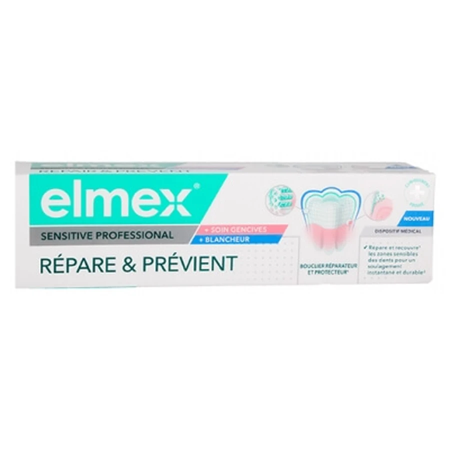 Elmex Sensitive Professional Herstelt & Voorkomt + Tandvleesverzorging + Wittere tanden 75 ml