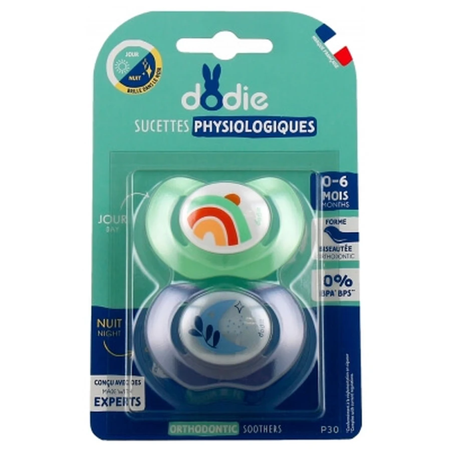 Dodie 2 siliconen fopspenen met natuurlijk gevoel voor overdag en ’s nachts, 0–6 maanden