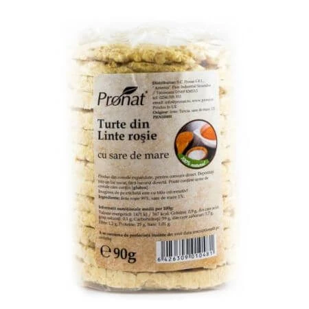 Pasteitjes van rode linzen met zeezout, 90 gr, Pronat