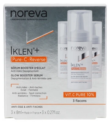 Noreva Iklen+ [Pure-C-Reverse] Serum voor een stralende huid, 3-pack (elk 8 ml)