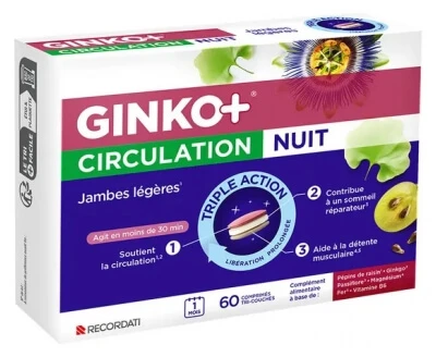 Ginkor Ginko + Nachtcirculatie, 60 tabletten