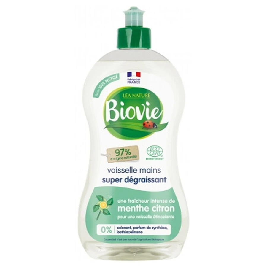 Biovie Detergent de vase pentru spălarea manuală, super degresant, 500 ml