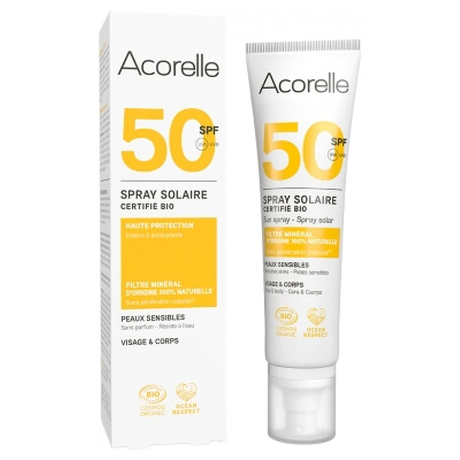 Acorelle biologische zonnebrandspray SPF 50, 100 ml
