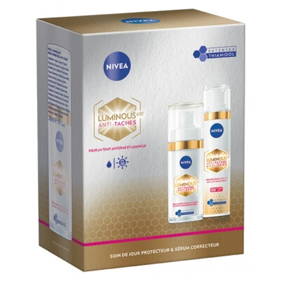Nivea Cellular Luminous630 Tagescreme gegen Pigmentflecken mit Lichtschutzfaktor 50, 40 ml + Korrekturserum gegen Pigmentflecken, 30 ml