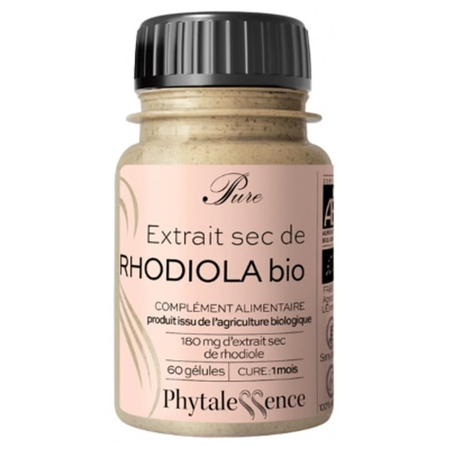 Phytalessence: Rodiola orgánica pura, 60 cápsulas