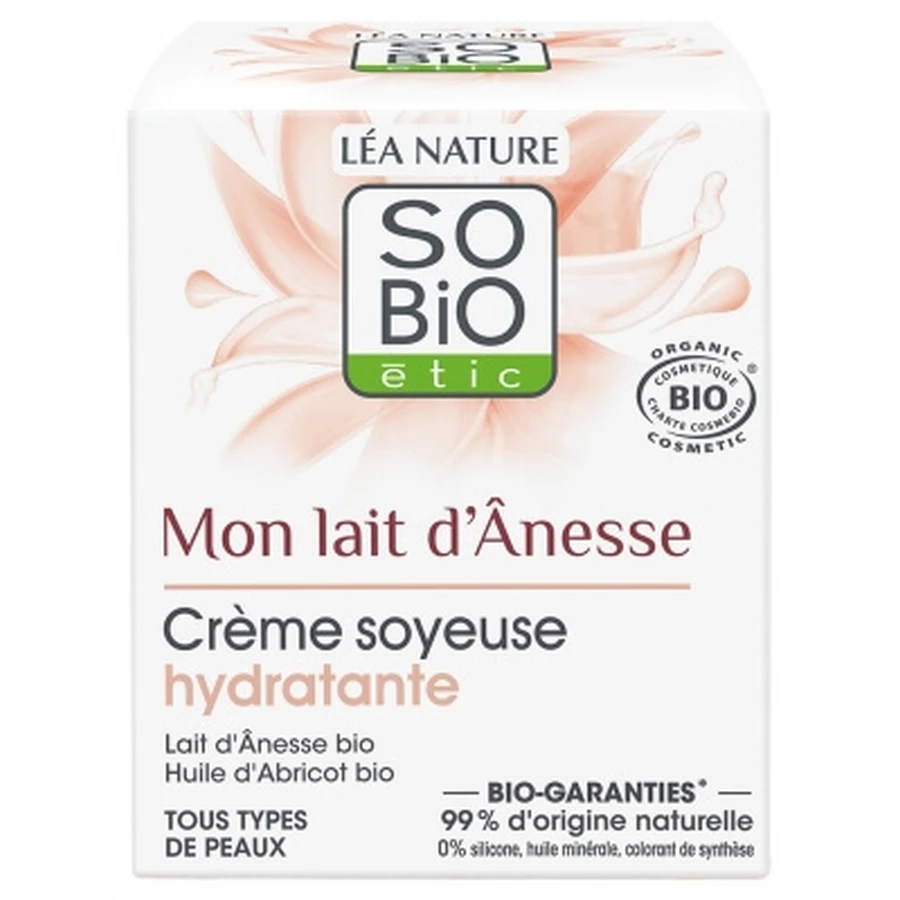 Léa Nature SO BIO étic Mon Lait d'Ânesse Biologische, zijdezachte vochtinbrengende crème 50 ml
