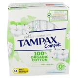 Tampax Compak Cotton Regular, 100 % algodón orgánico, 14 tampones