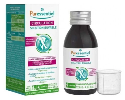 Puressentiel Circulation drinkbare oplossing voor zware en gezwollen benen, 125 ml