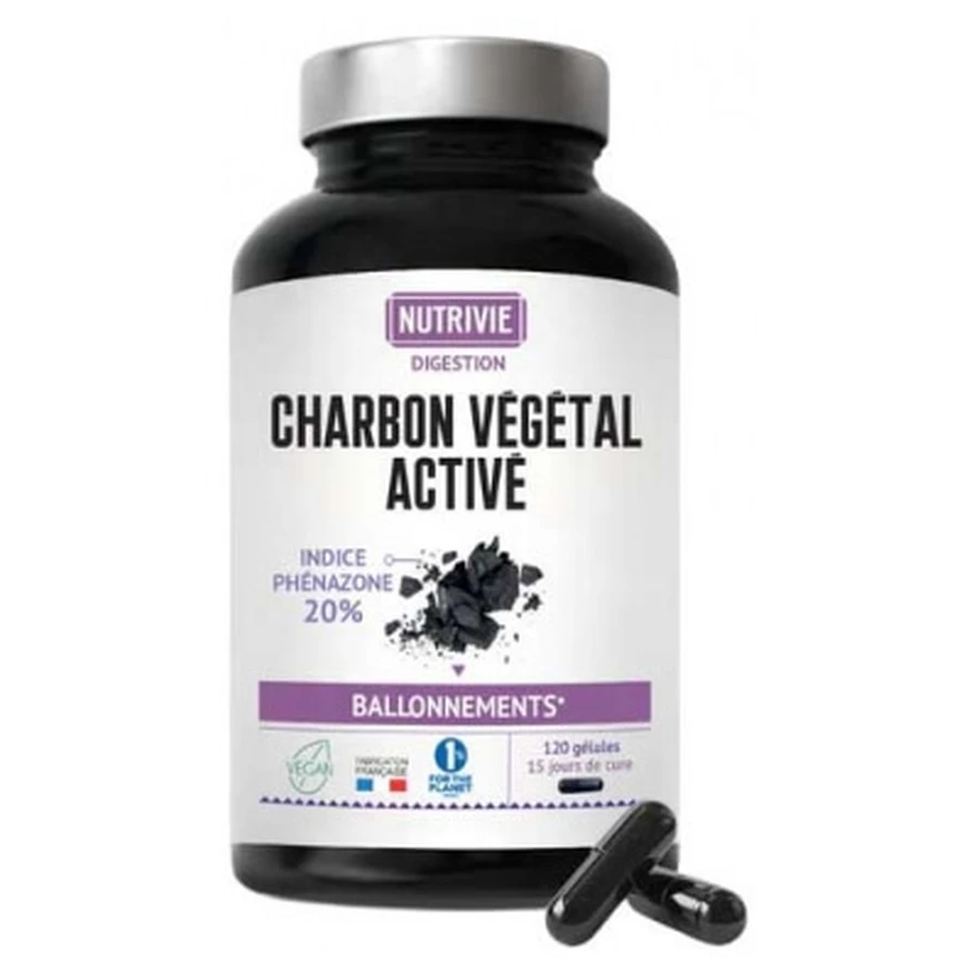 Nutrivie Activated Vegetable Charcoal 120 Capsules