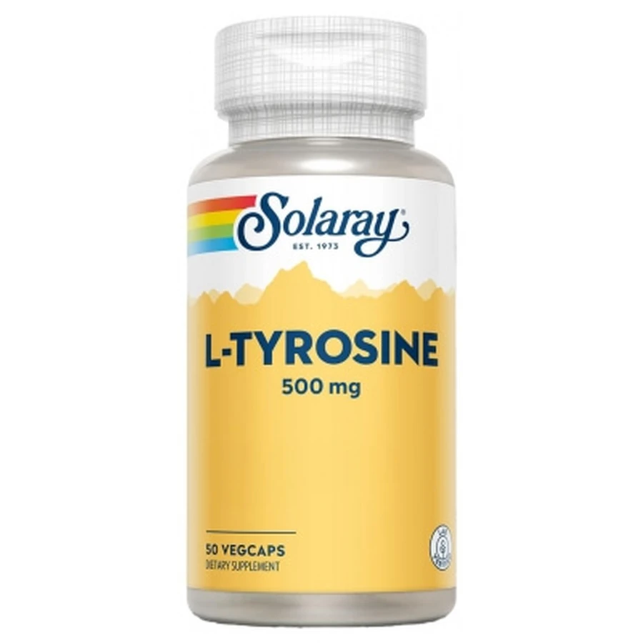 Solaray L-Tyrosine 500 mg, 50 Vegetarian Capsules