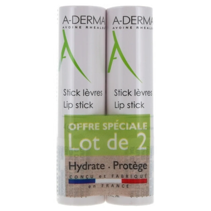 A-DERMA lippenbalsem, 2-pack (elk 4 g)