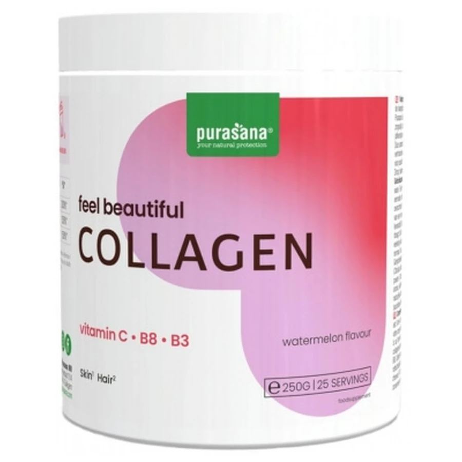 Purasana Feel Beautiful Watermelon-Flavored Collagen Powder, 250 g