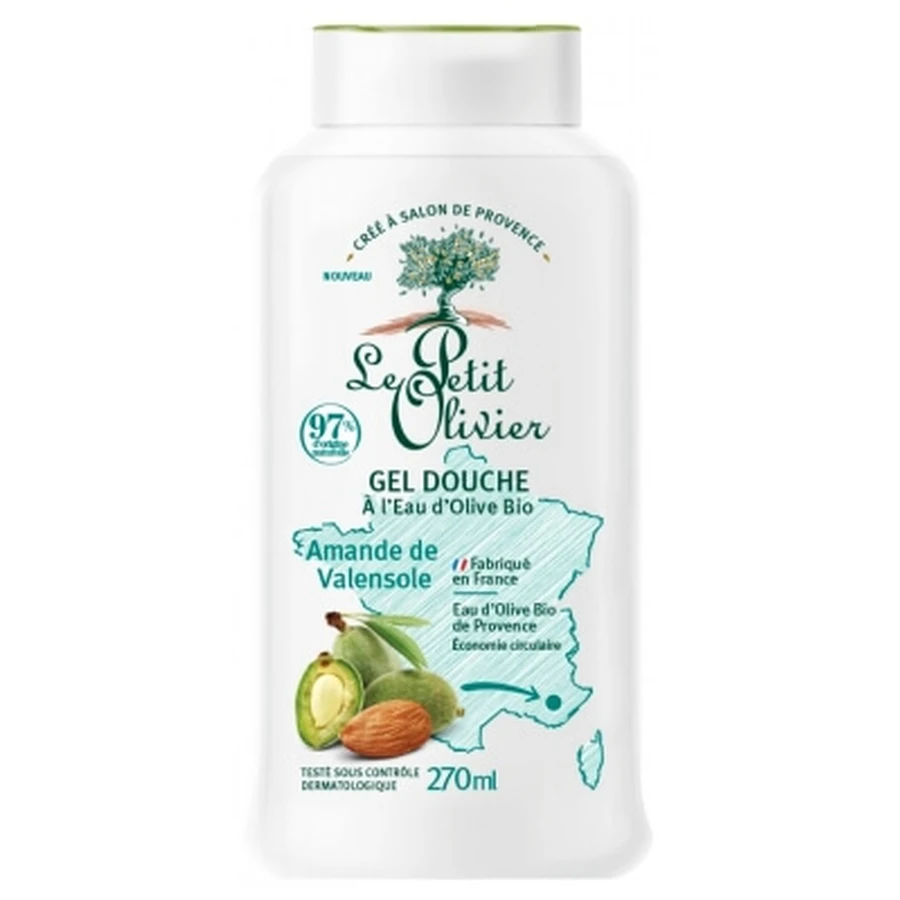 Acqua di olive biologica Le Petit Olivier e gel doccia alle mandorle di Valensole, 270 ml
