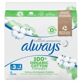 Always Cotton Protection 8 Damenbinden, Größe 3, Nacht