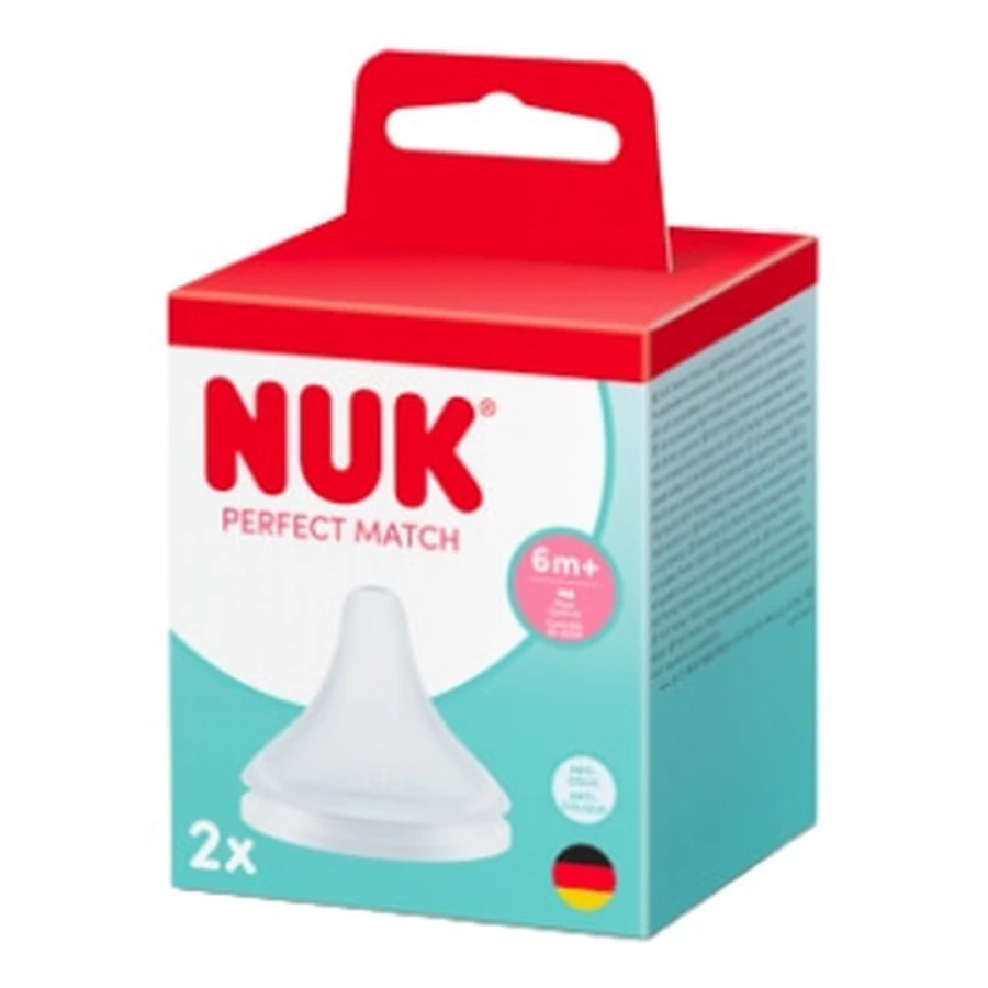 NUK Perfect Match 2-fopspenen met doorstroomregeling en antikoliekontwerp, vanaf 6 maanden